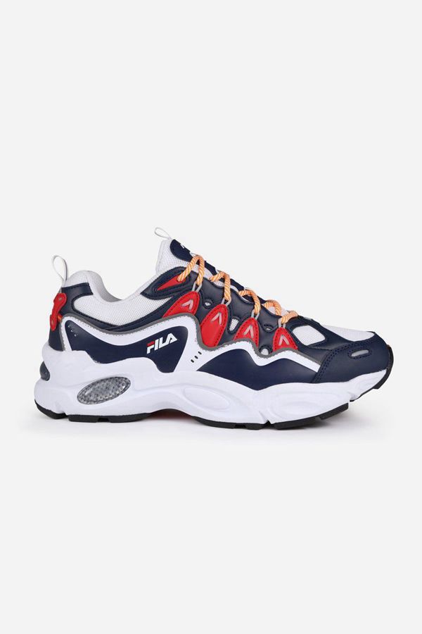 Fila Nitra Men's Trainers Shoes - White/Navy/Red,NZ 107-72196